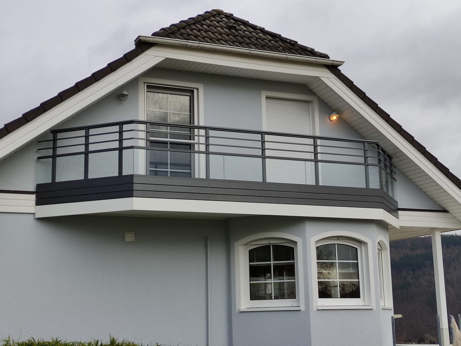 Alubalkongeländer pulverbeschichtet Geländer Alu Edelstahl 78